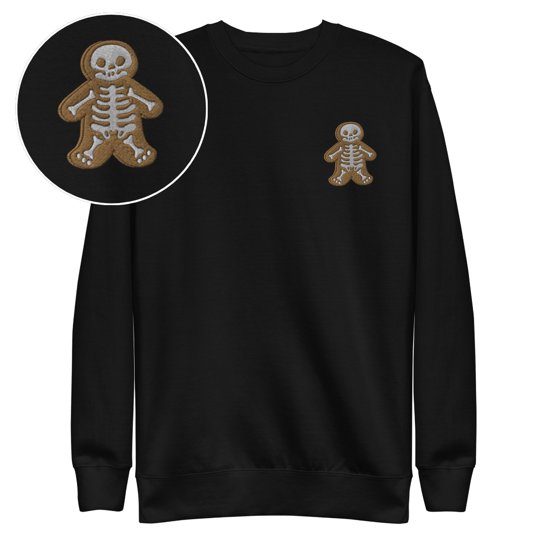 Gingerbread Skeleton Man Embroidered Sweatshirt - Goth Cloth Co.sweatshirt3741056_11254