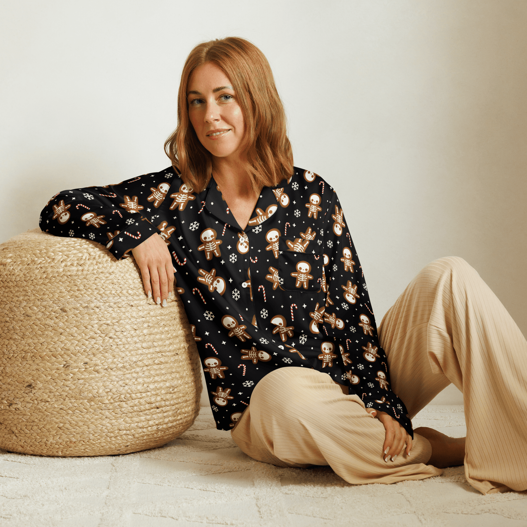 Gingerdead Men Silky Pajama Top - Goth Cloth Co.2149608_20952