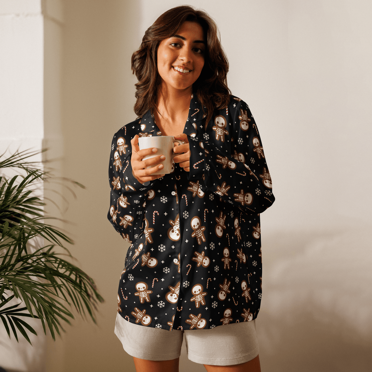 Gingerdead Men Silky Pajama Top - Goth Cloth Co.2149608_20952