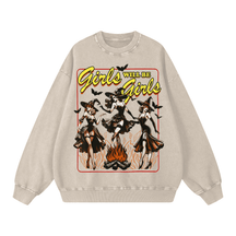 Girls Will Be Girls Vintage Witches Acid Washed Oversized Sweatshirt - Goth Cloth Co.260812PODRA0467016