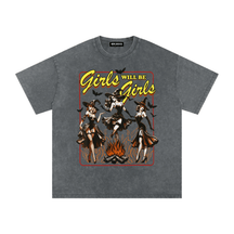 Girls Will Be Girls Witches Acid Wash Oversized T-Shirt - Goth Cloth Co.gymwear260811PODPQ9356019