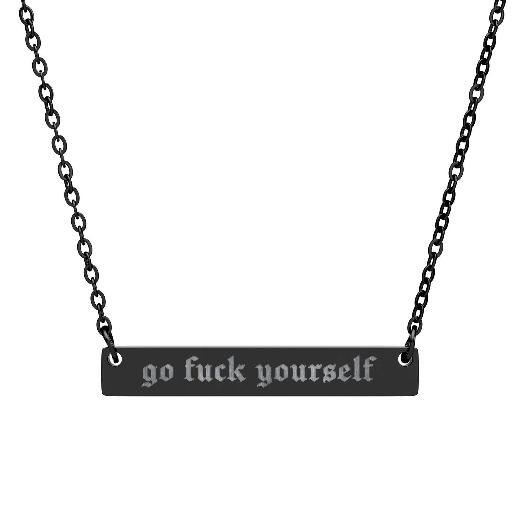 Go Fuck Yourself Horizontal Bar Necklace - Goth Cloth Co.Accessories21494714559077039036