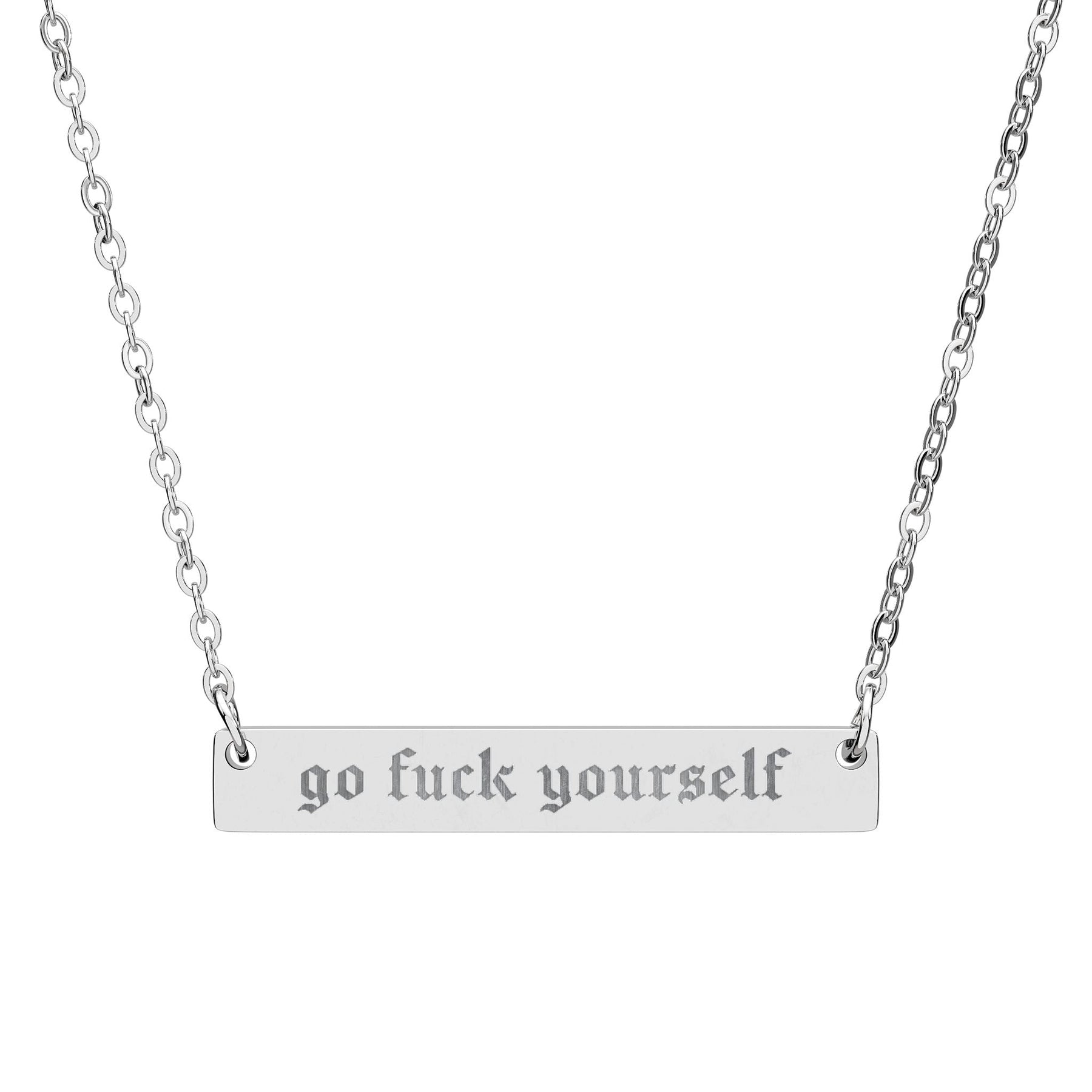 Go Fuck Yourself Horizontal Bar Necklace - Goth Cloth Co.Accessories21494714559077039036