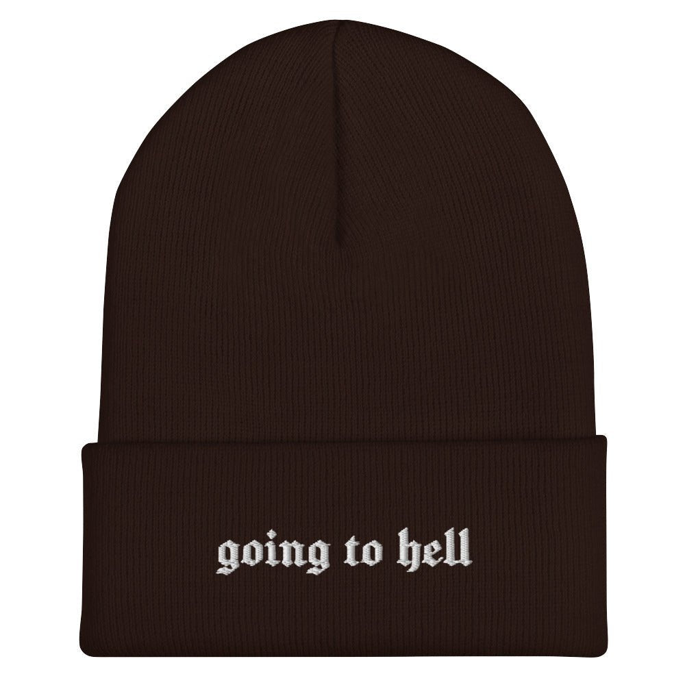 Going to Hell Gothic Knit Beanie - Goth Cloth Co.6552493_12880