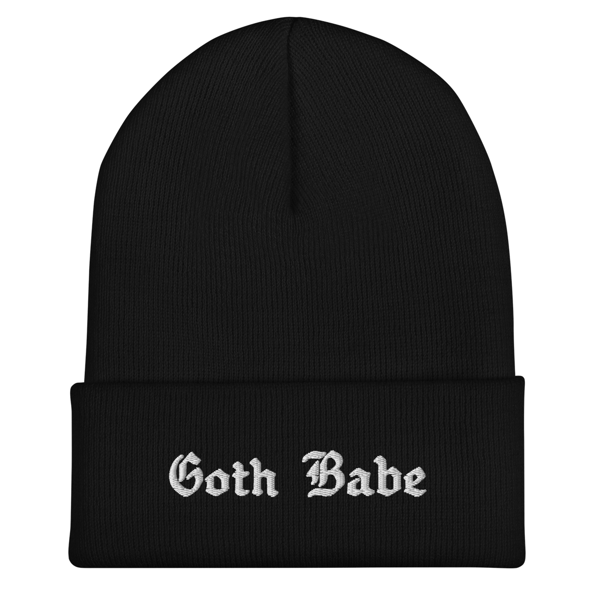 Goth Babe Gothic Font Cuffed Beanie - Goth Cloth Co.
