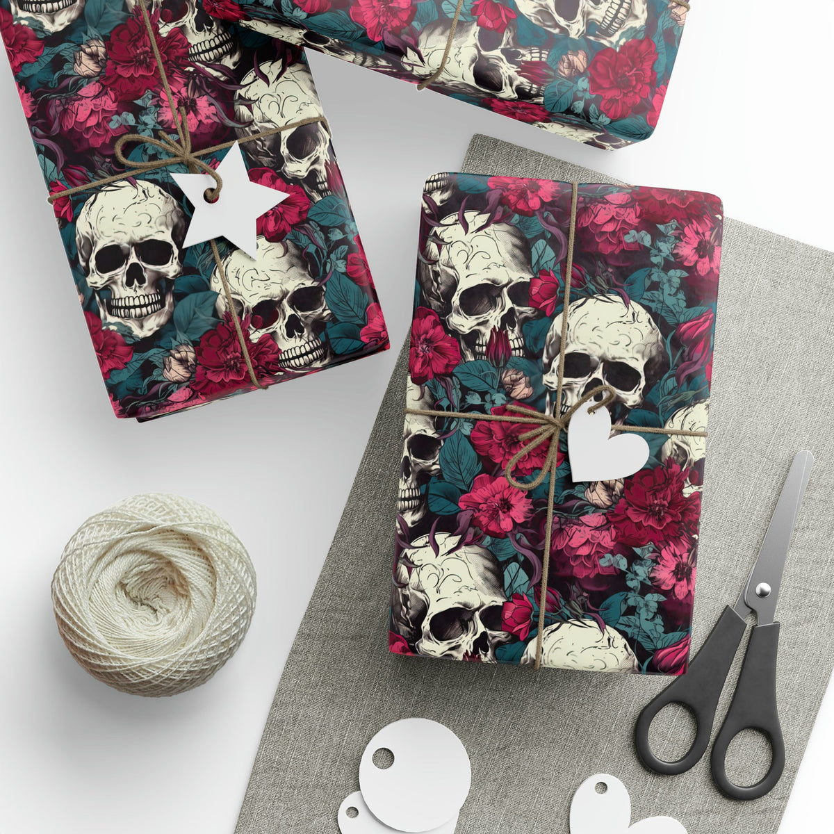 Goth Glam Skull & Rose Pattern Gift Wrap - Goth Cloth Co.Home Decor27574178926147322629