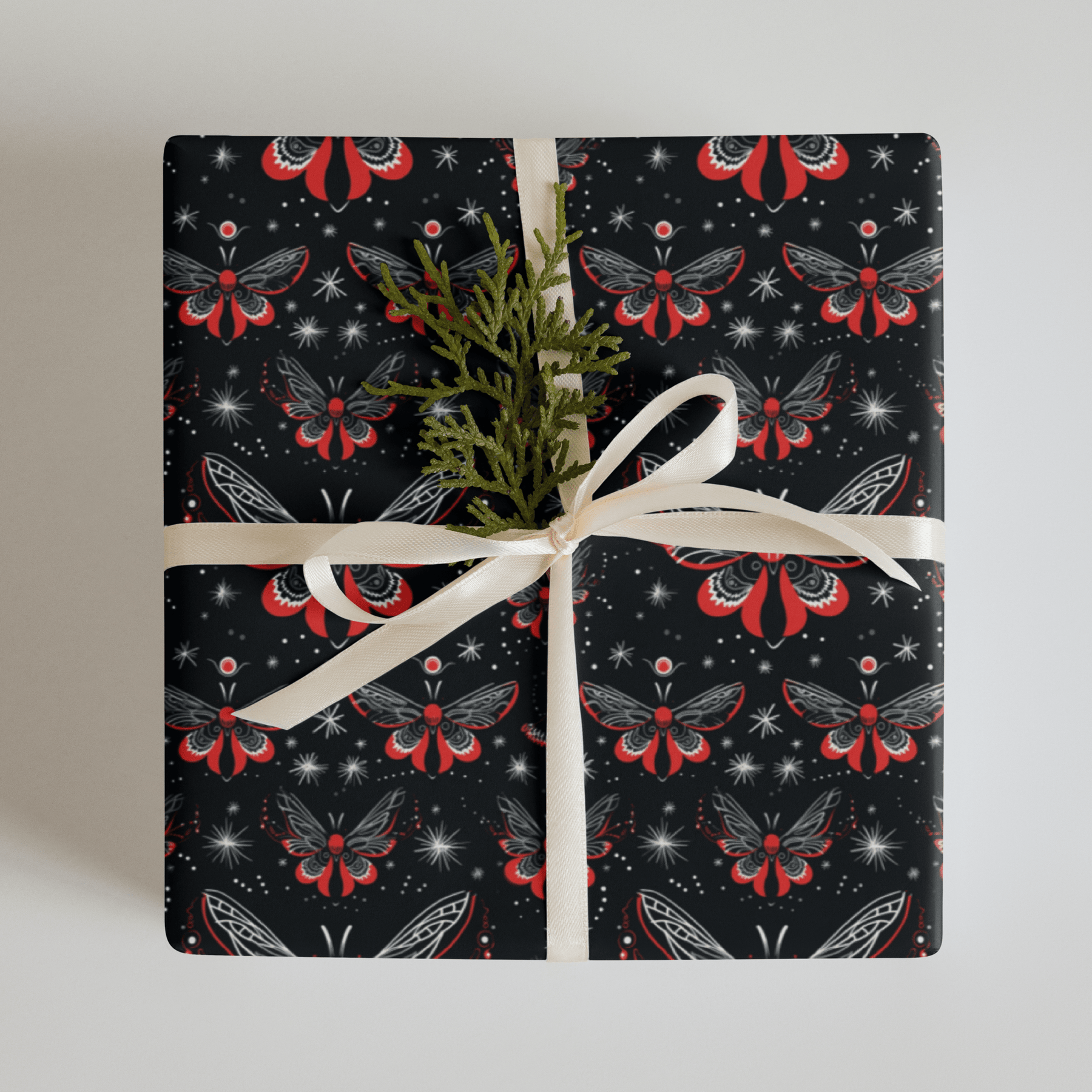 Gothic Celestial Moth Gift Wrap (3 Sheets) - Goth Cloth Co.5435958_17373