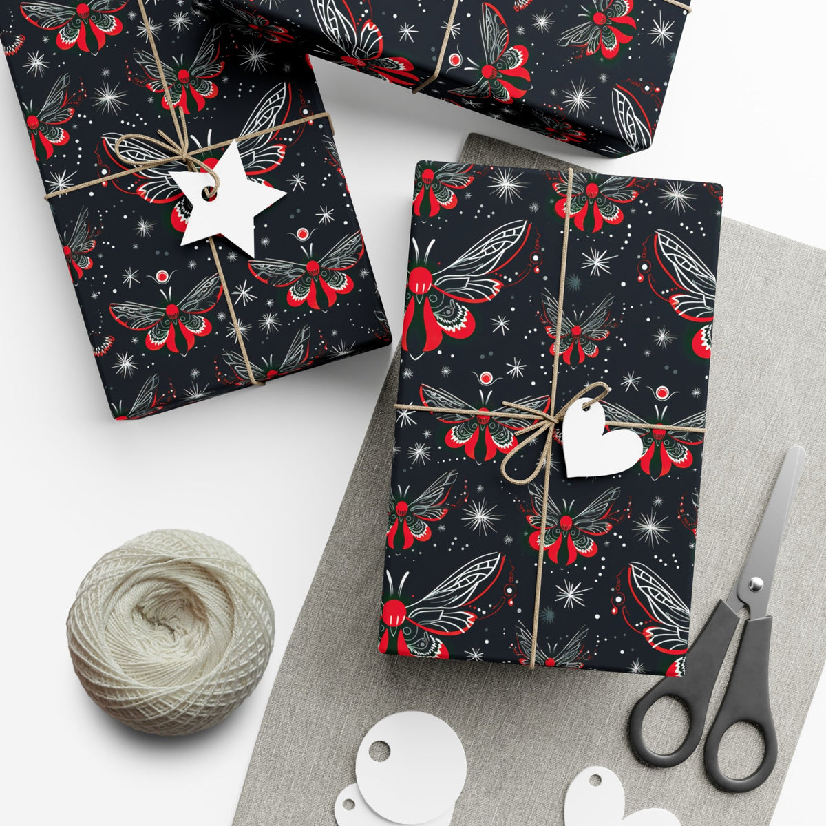 Gothic Celestial Moth Gift Wrap - Goth Cloth Co.Home Decor13068328200243139198