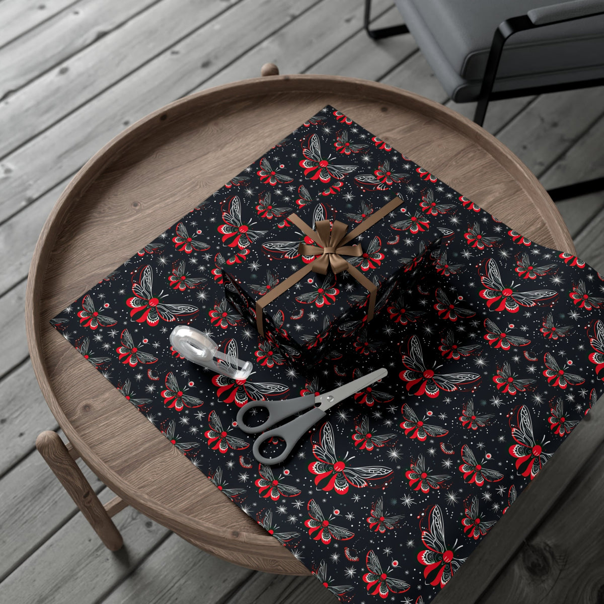 Gothic Celestial Moth Gift Wrap - Goth Cloth Co.Home Decor13068328200243139198