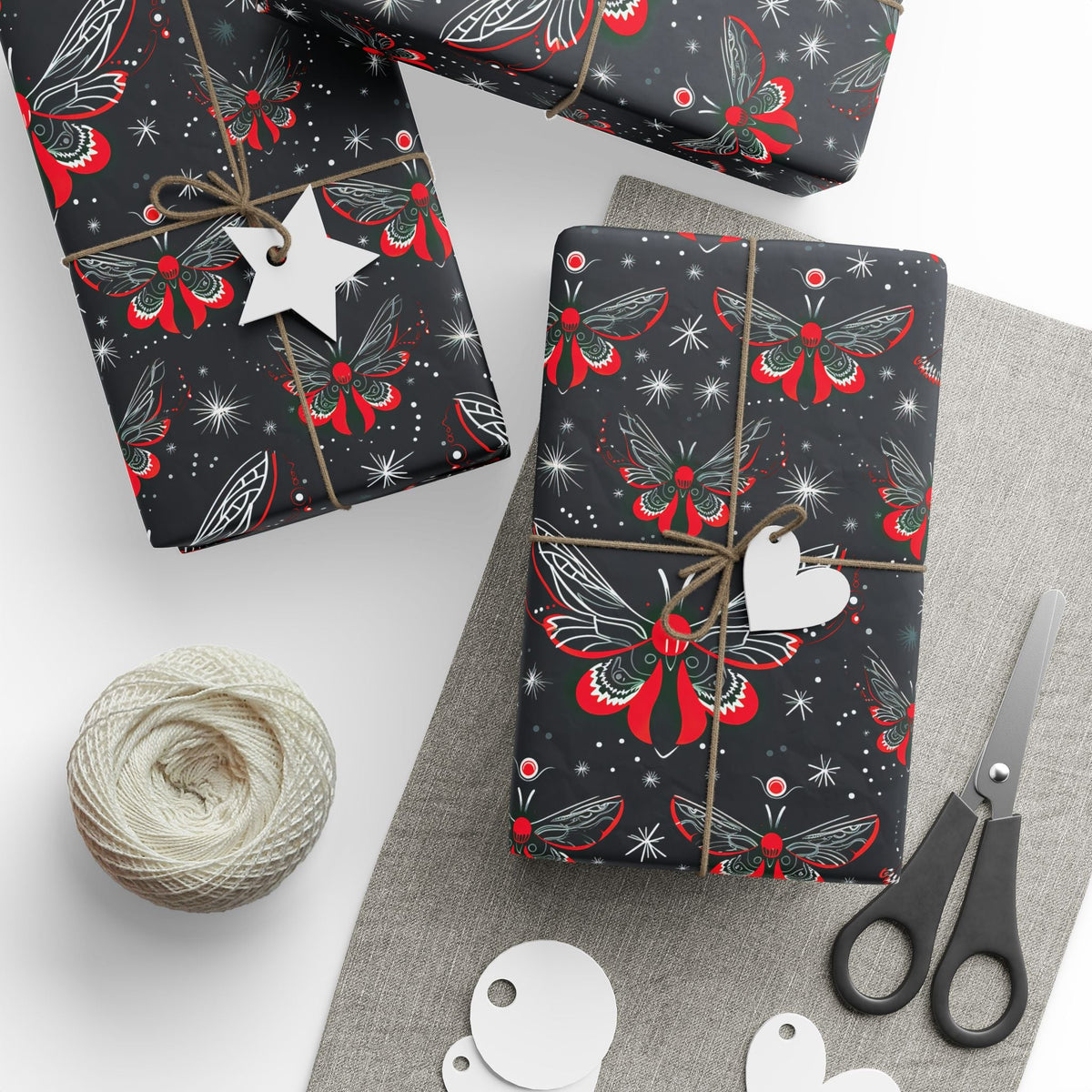 Gothic Celestial Moth Gift Wrap - Goth Cloth Co.Home Decor27588228769895509914