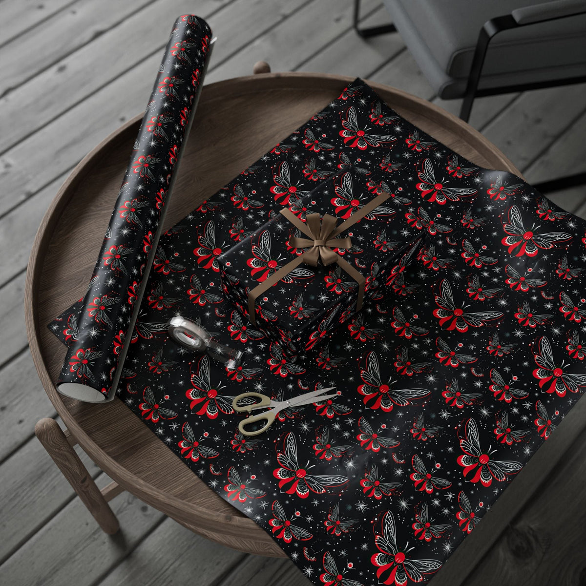 Gothic Celestial Moth Gift Wrap - Goth Cloth Co.Home Decor27588228769895509914