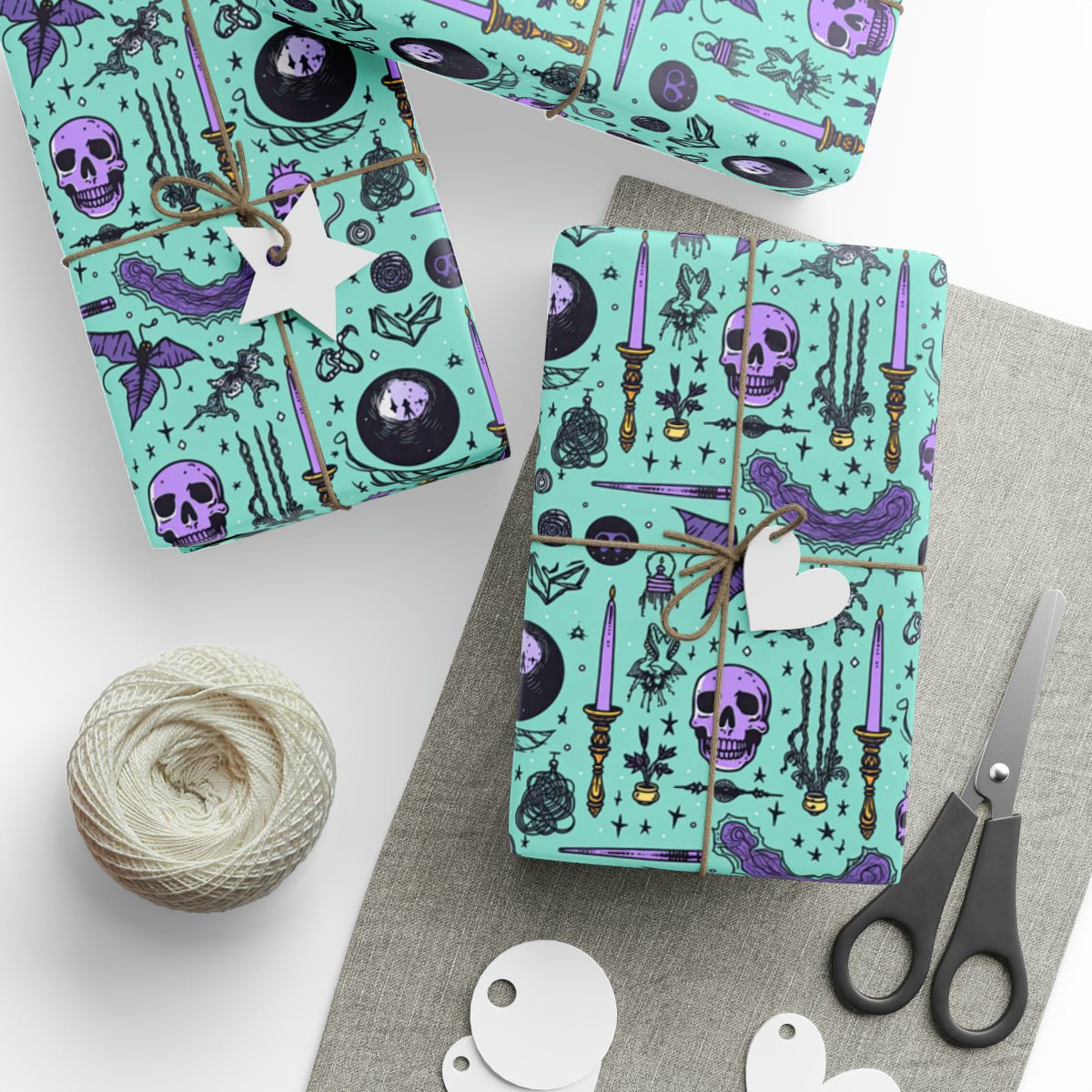 Gothic Pastel Wrapping Paper: Skulls, Candles & Crystals - Goth Cloth Co.Home Decor31224470151549359492