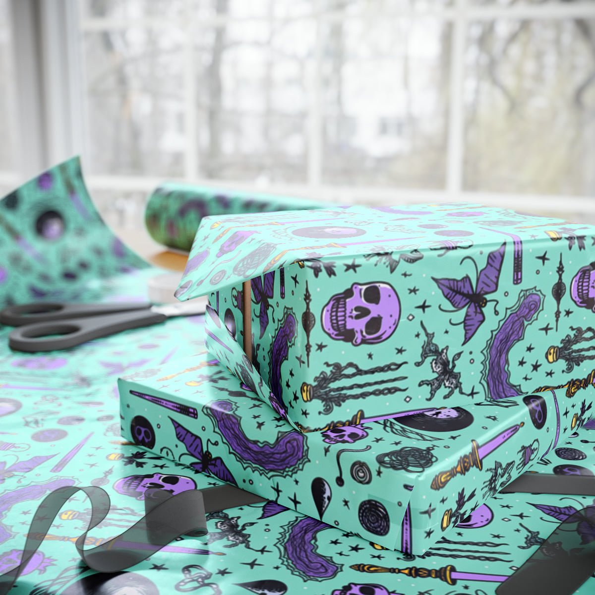 Gothic Pastel Wrapping Paper: Skulls, Candles & Crystals - Goth Cloth Co.Home Decor31224470151549359492