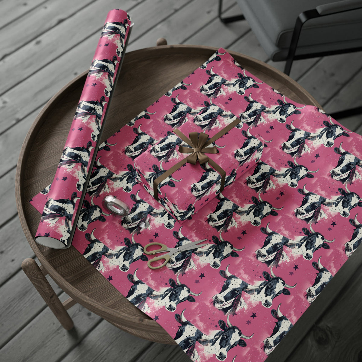 Gothic Pink Graffiti Cow Gift Wrap - Goth Cloth Co.Home Decor13887345348150931446