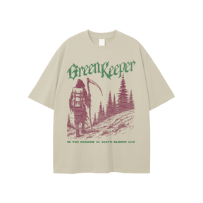 Green Keeper Grim Reaper Cotton Tee - Goth Cloth Co.250530PODPQ0084006