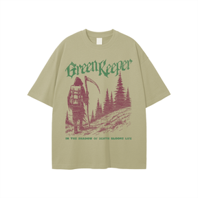 Green Keeper Grim Reaper Cotton Tee - Goth Cloth Co.250530PODPQ0084011