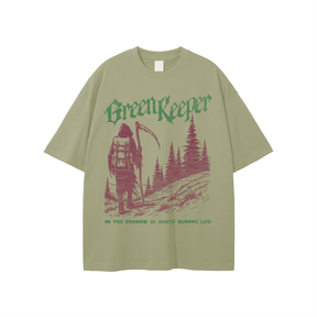 Green Keeper Grim Reaper Cotton Tee - Goth Cloth Co.250530PODPQ0084021