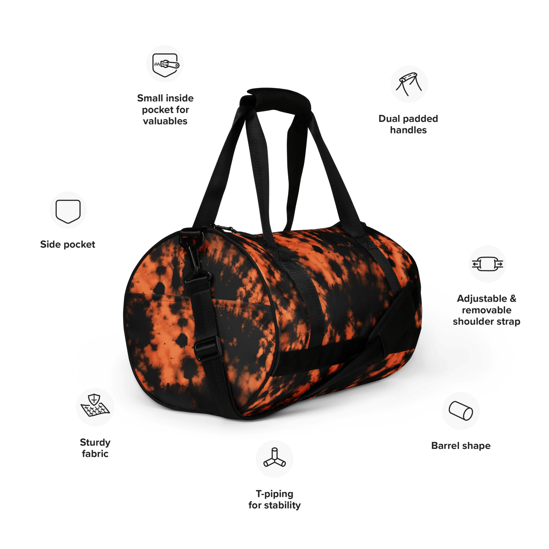 Grunge Bleach Wash Gym Bag - Goth Cloth Co.5981730_15155