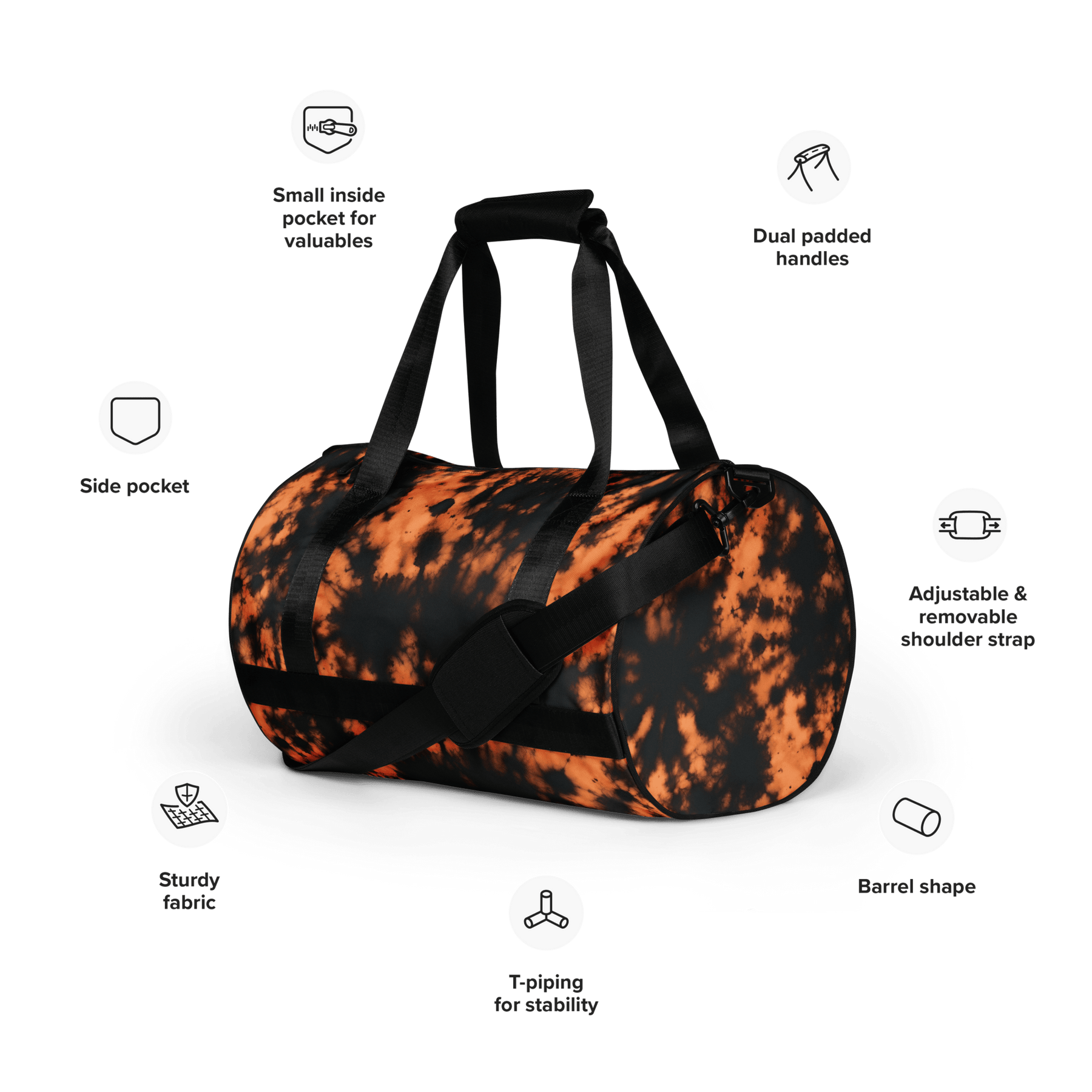 Grunge Bleach Wash Gym Bag - Goth Cloth Co.5981730_15155