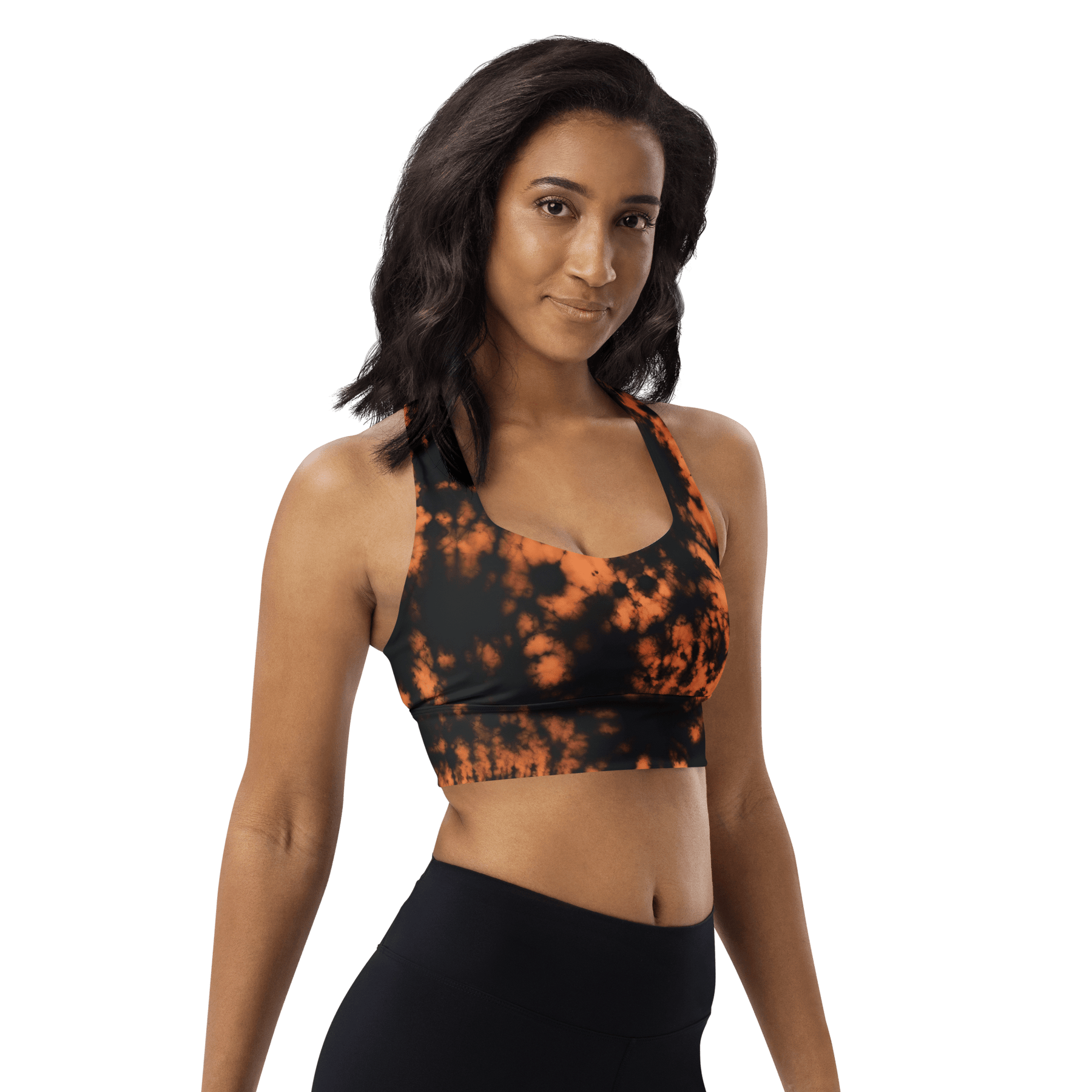 Grunge Bleach Wash Longline Sports Bra - Goth Cloth Co.4442821_12290