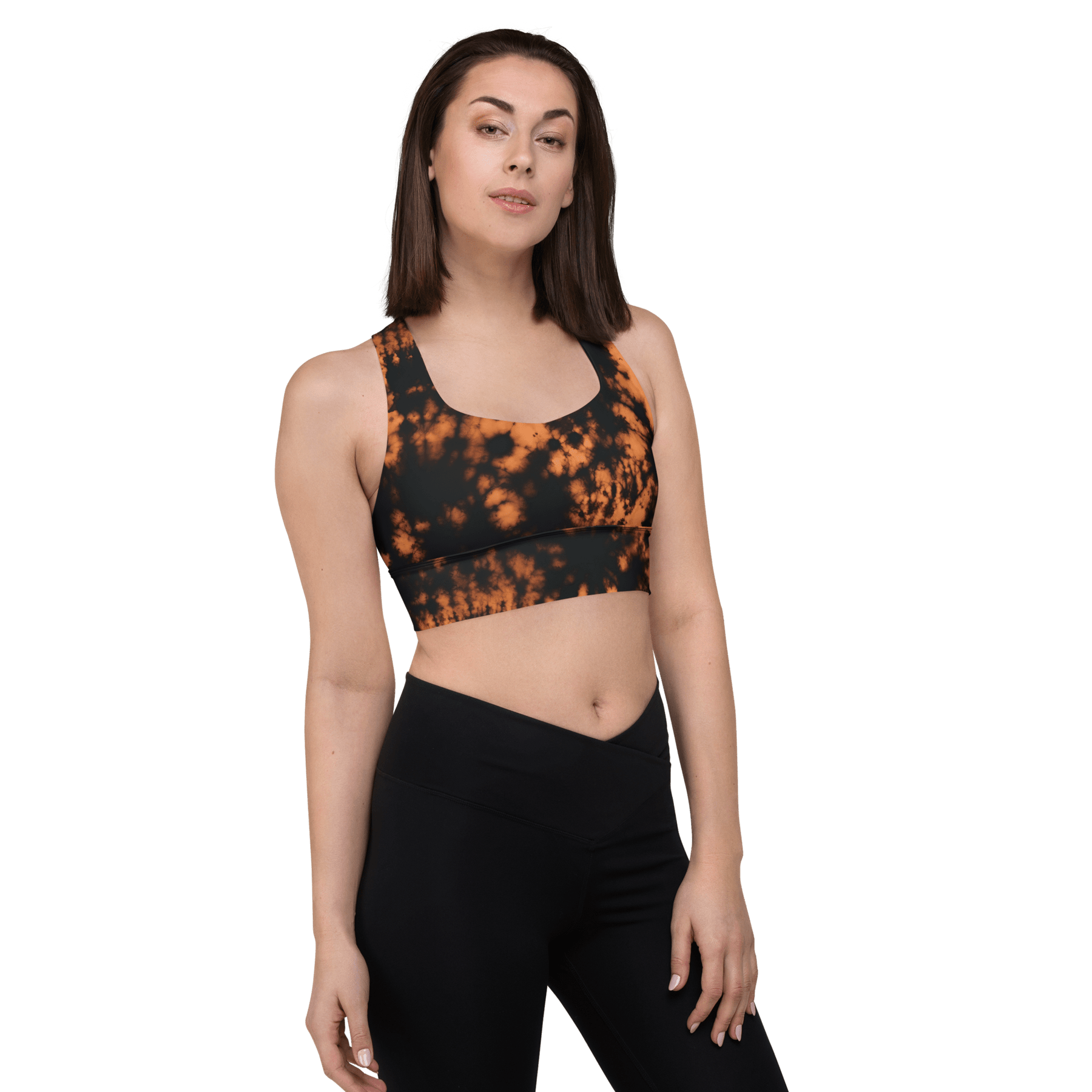 Grunge Bleach Wash Longline Sports Bra - Goth Cloth Co.4442821_12290