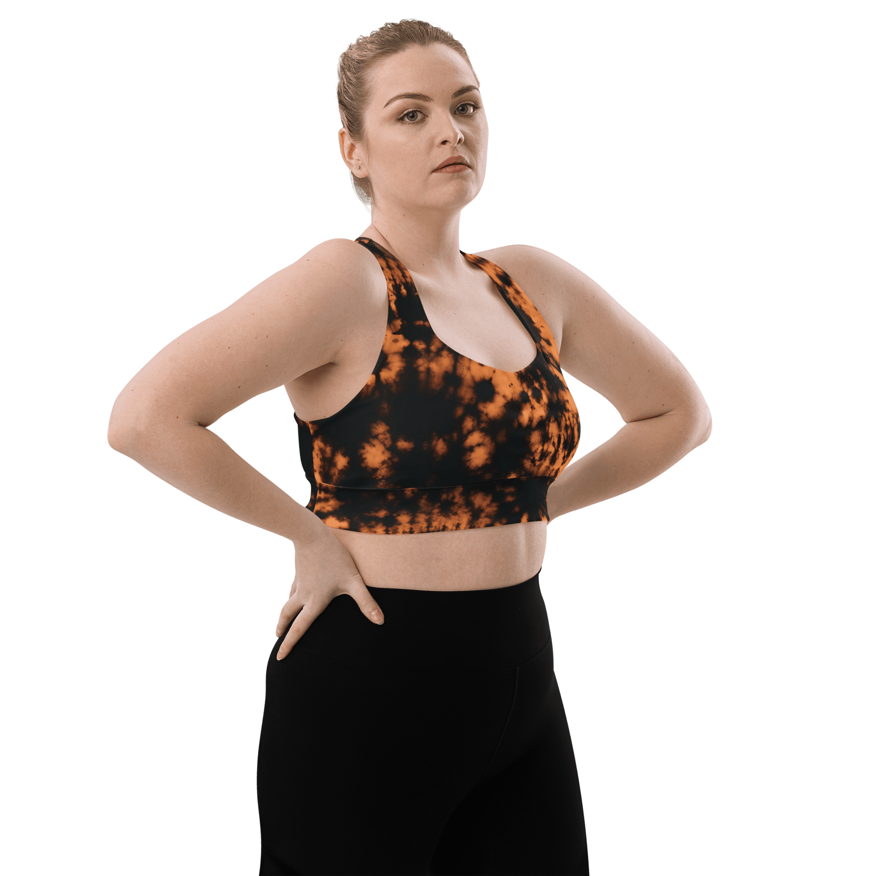 Grunge Bleach Wash Longline Sports Bra - Goth Cloth Co.4442821_12290