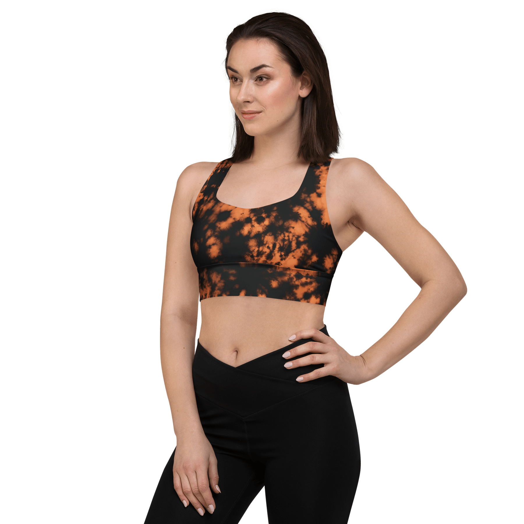 Grunge Bleach Wash Longline Sports Bra - Goth Cloth Co.4442821_12290