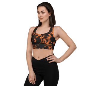 Grunge Bleach Wash Longline Sports Bra - Goth Cloth Co.4442821_12290