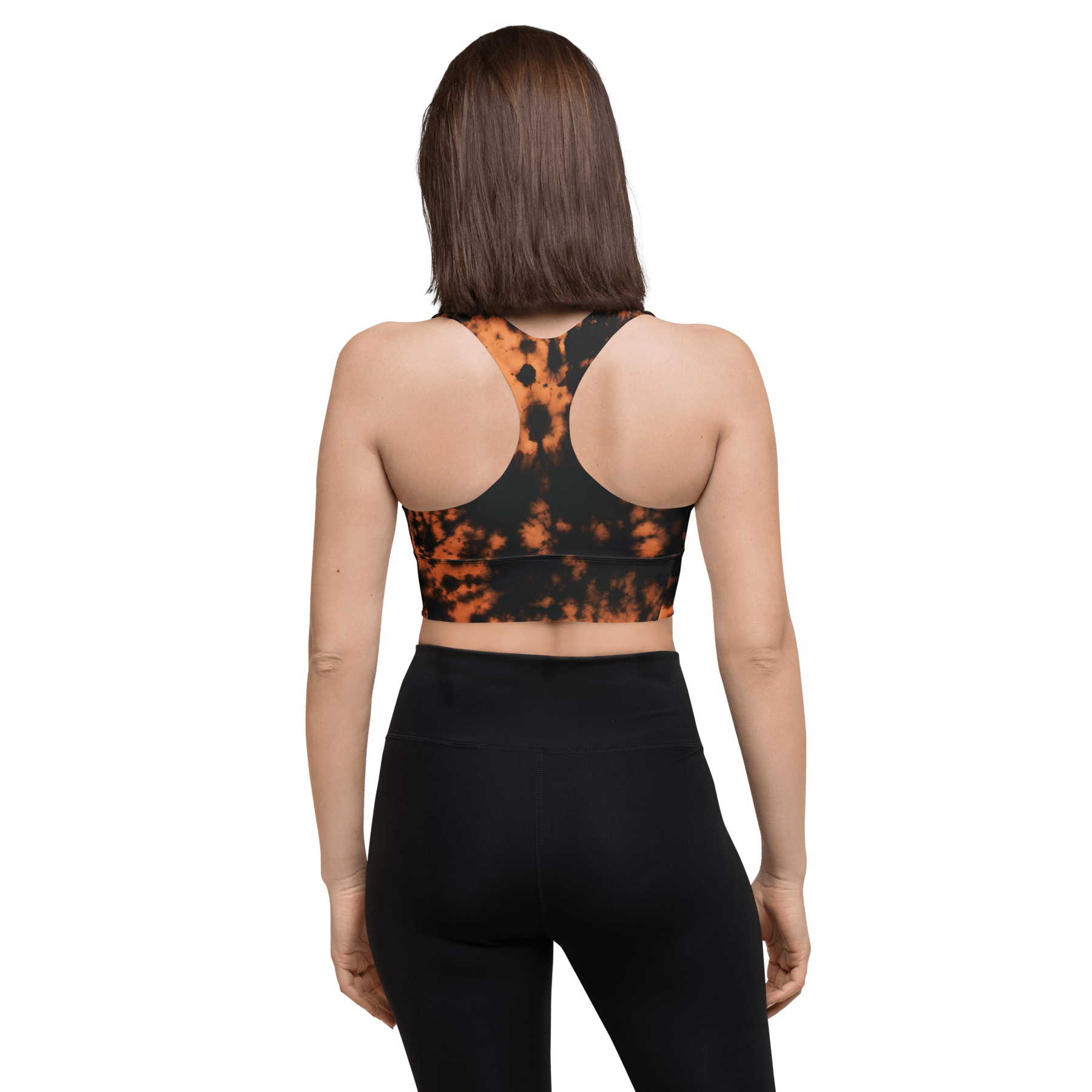 Grunge Bleach Wash Longline Sports Bra - Goth Cloth Co.4442821_12290