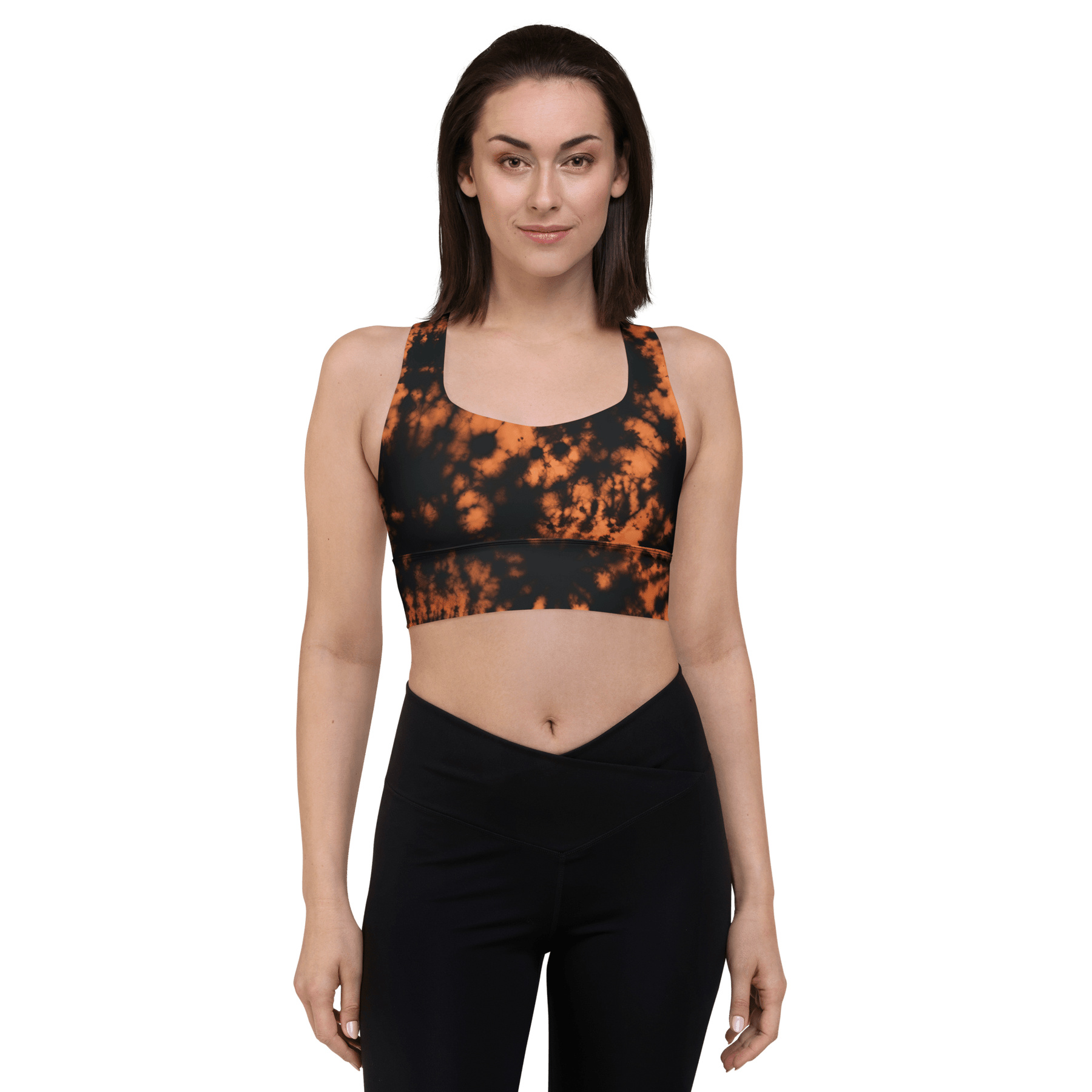 Grunge Bleach Wash Longline Sports Bra - Goth Cloth Co.4442821_12290