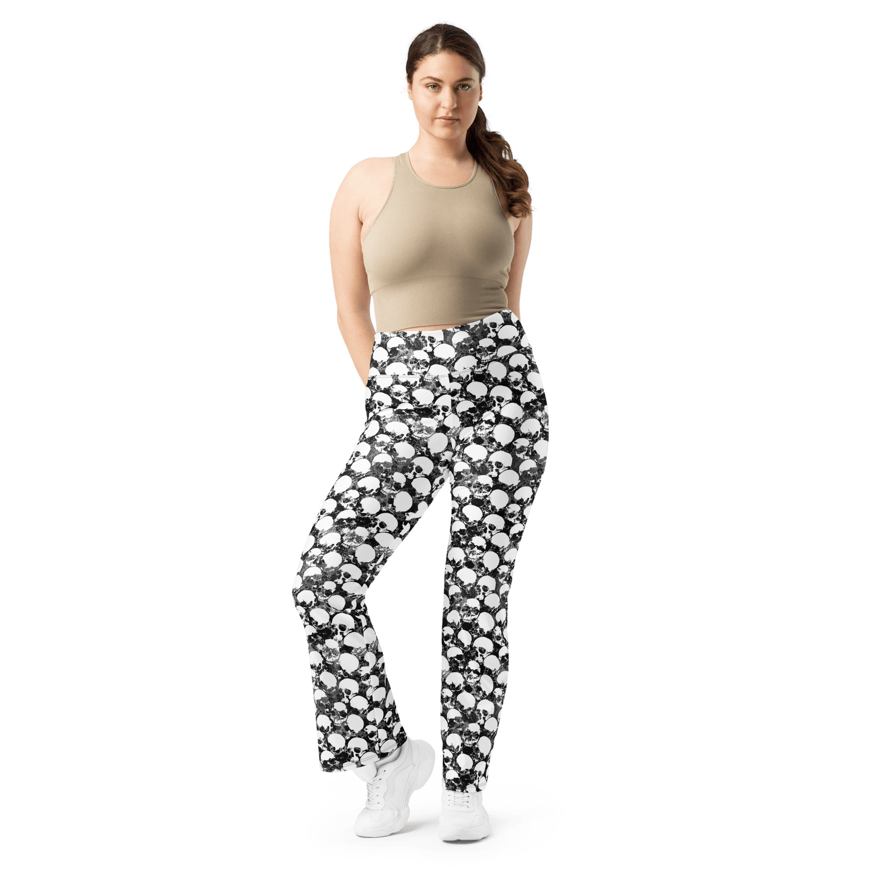 Grunge Skull Flare Leggings - Goth Cloth Co.4430245_19331