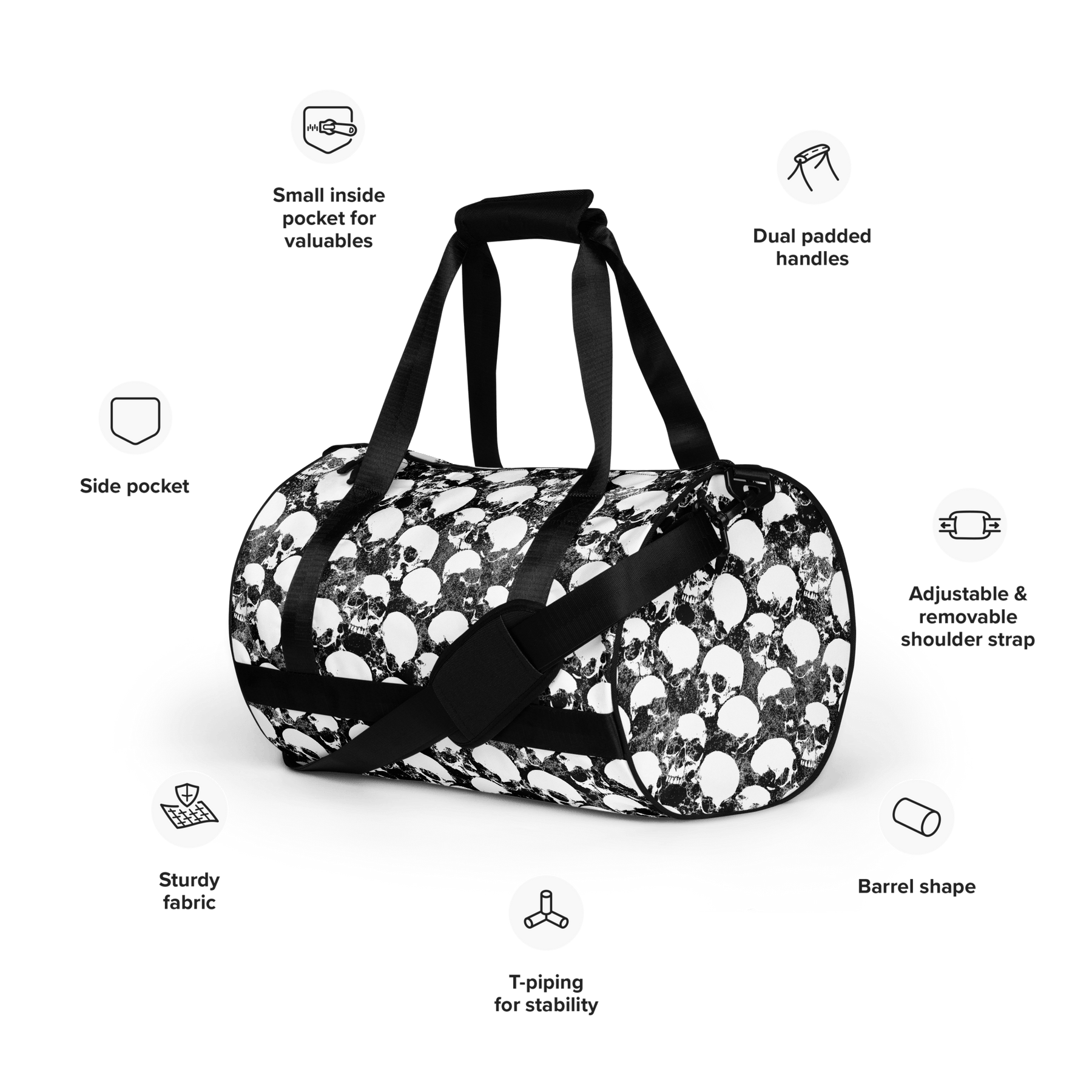 Grunge Skull Gym Bag - Goth Cloth Co.6680551_15155