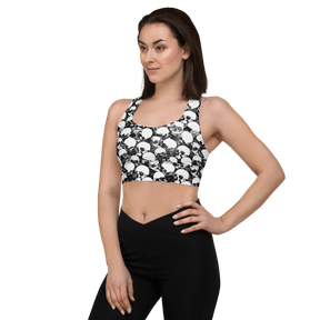 Grunge Skull Longline Sports Bra - Goth Cloth Co.1271021_12290