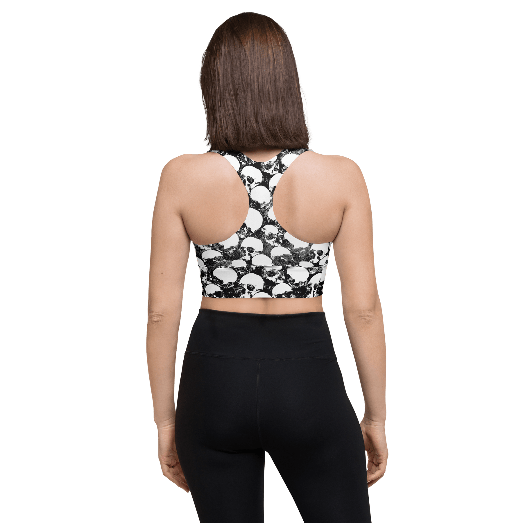 Grunge Skull Longline Sports Bra - Goth Cloth Co.1271021_12290