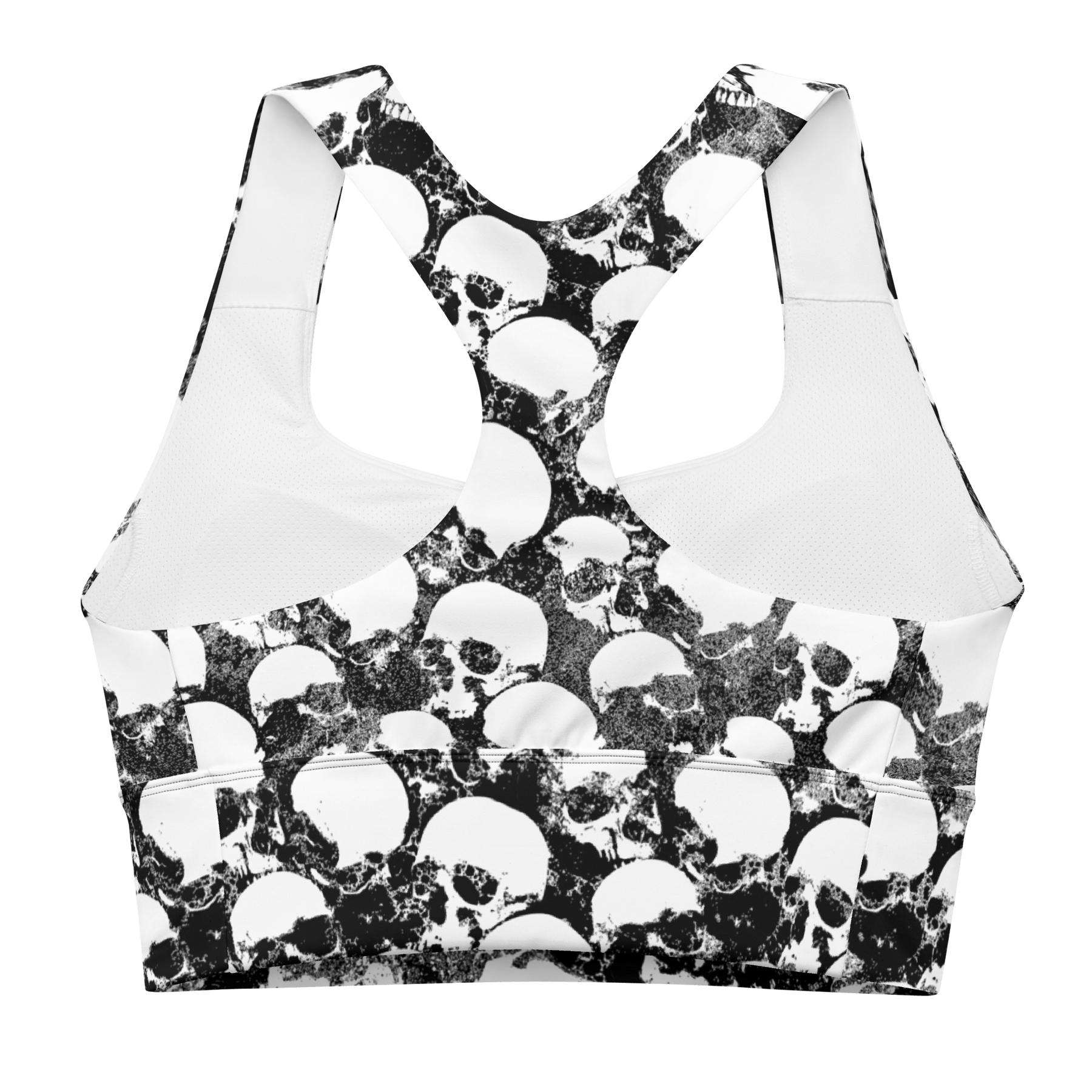 Grunge Skull Longline Sports Bra - Goth Cloth Co.1271021_12290