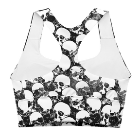 Grunge Skull Longline Sports Bra - Goth Cloth Co.1271021_12290