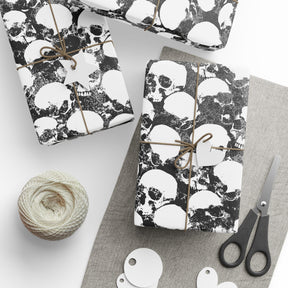 Grunge Skull Spooky Gift Wrap (3 Sheets) - Goth Cloth Co.4557140_17373