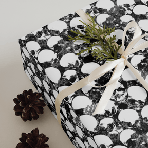 Grunge Skull Spooky Gift Wrap (3 Sheets) - Goth Cloth Co.4557140_17373