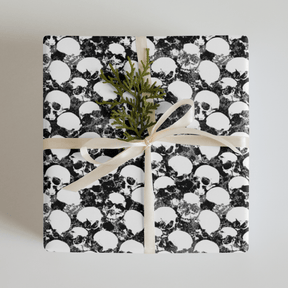 Grunge Skull Spooky Gift Wrap (3 Sheets) - Goth Cloth Co.4557140_17373