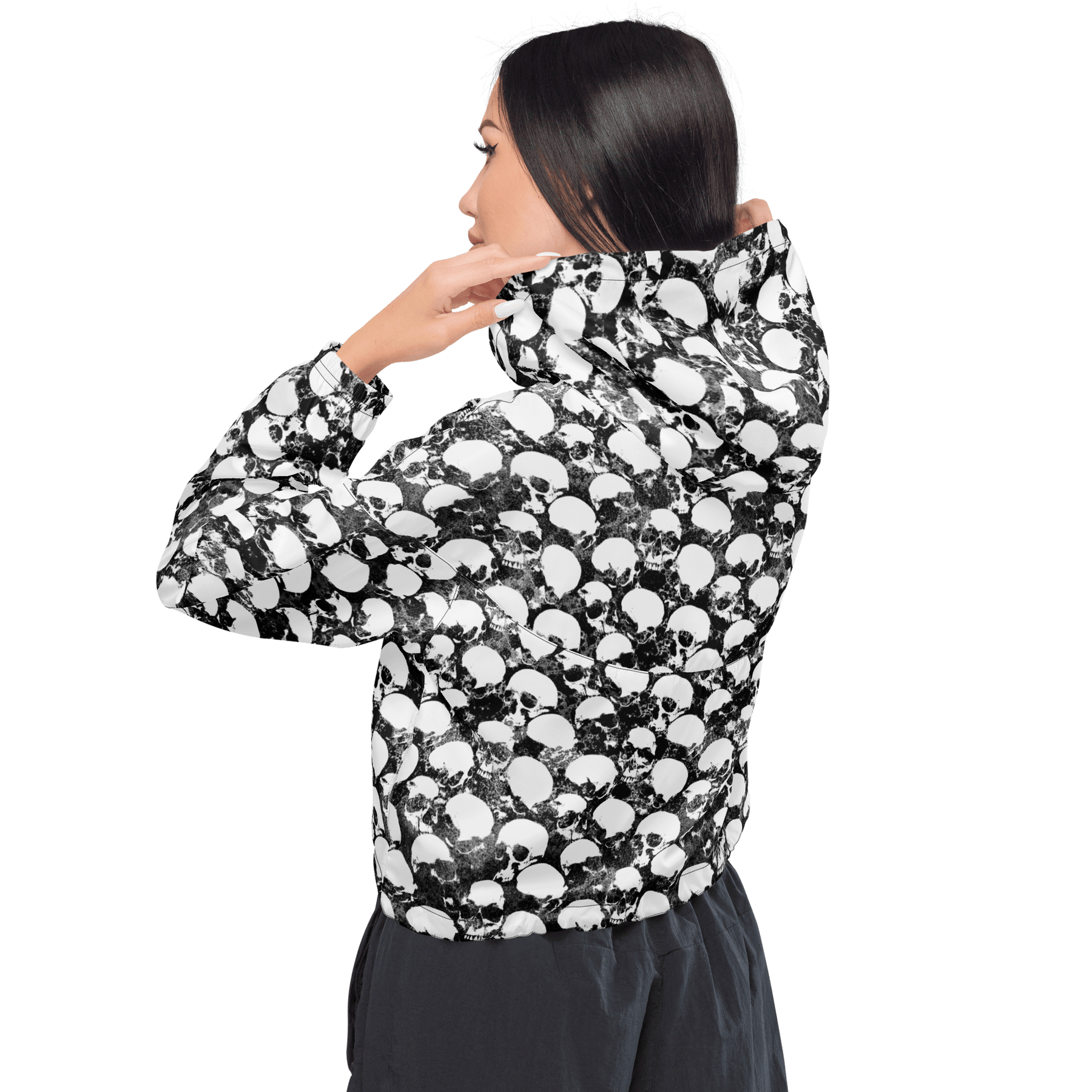 Grunge Skull Women's Cropped Windbreaker - Goth Cloth Co.2576182_15794