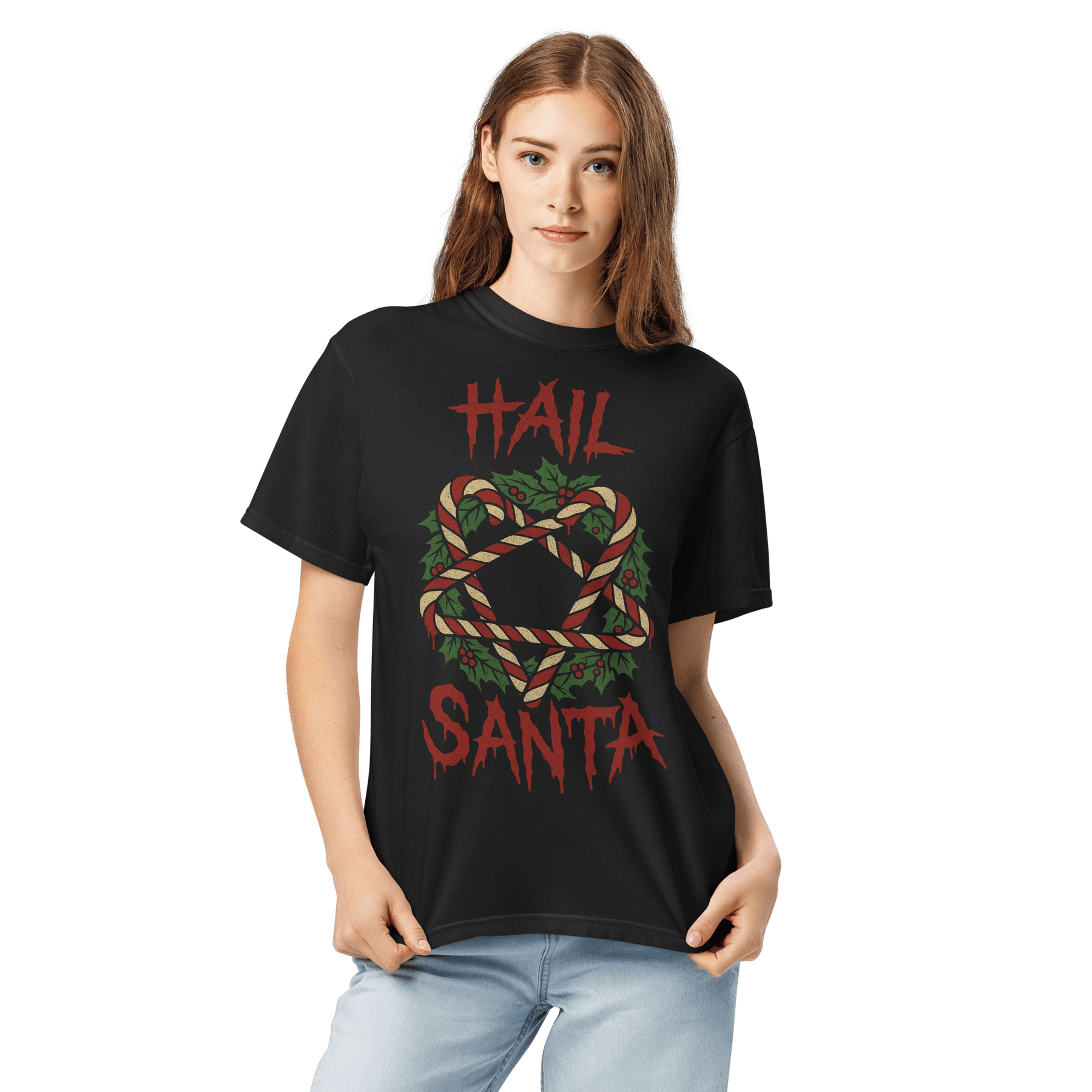 Hail Santa Comfy Tee - Goth Cloth Co.7391913_15114