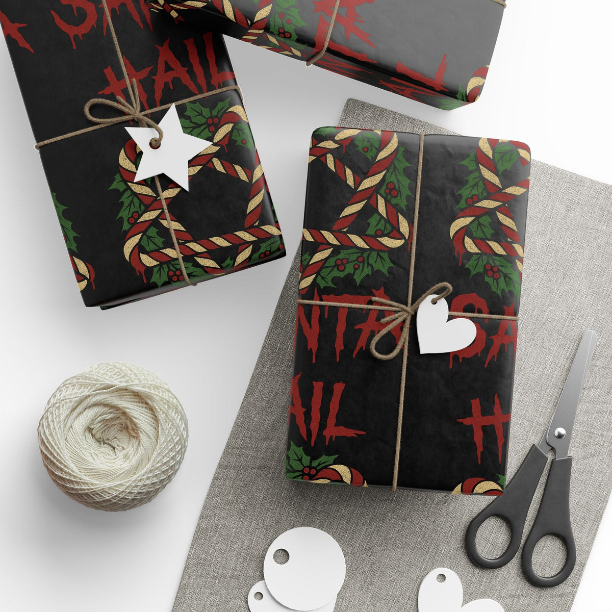 Hail Santa Gift Wrap - Goth Cloth Co.Home Decor10012696438398182638