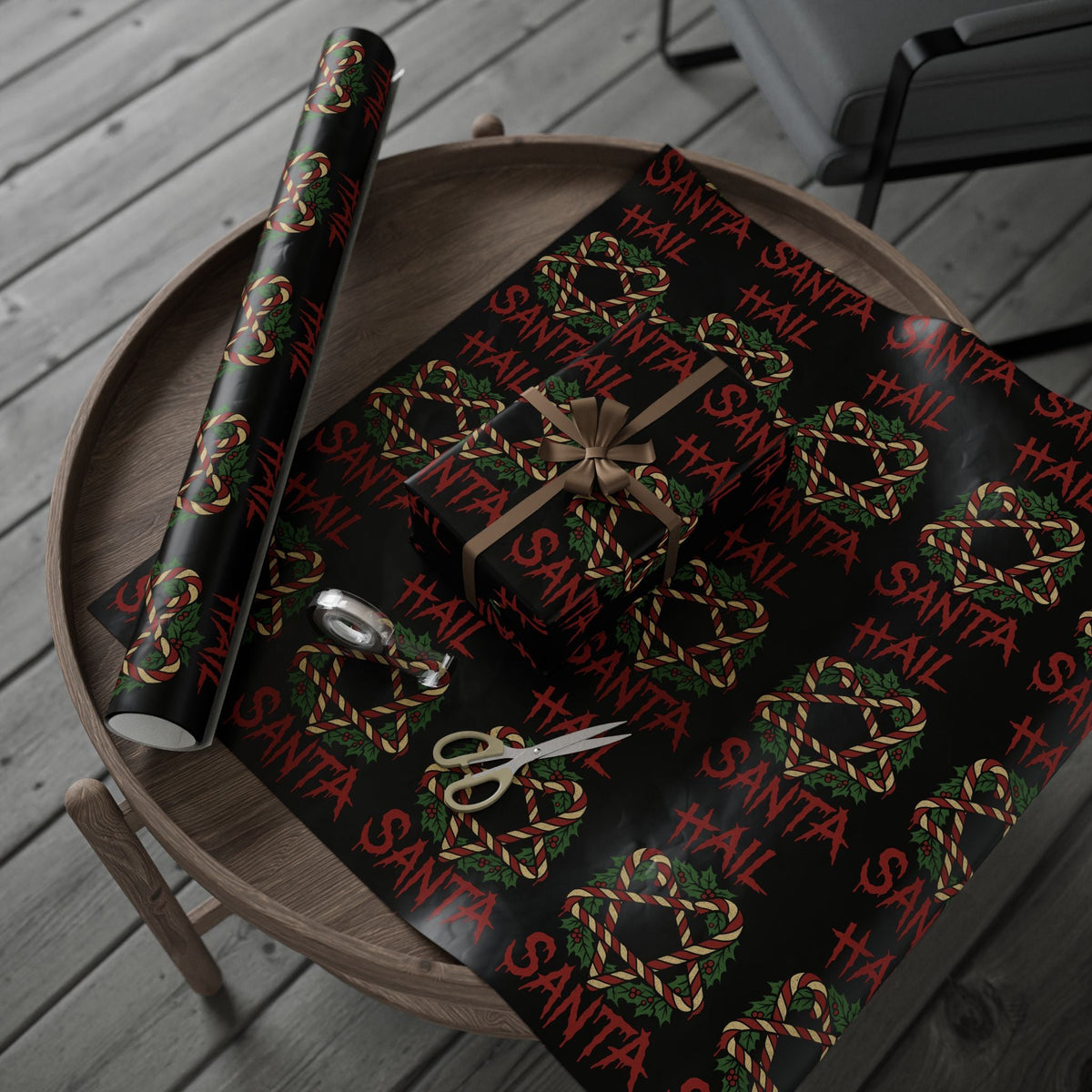 Hail Santa Gift Wrap - Goth Cloth Co.Home Decor10012696438398182638