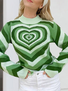 Heart Mock Neck Long Sleeve Sweater - Goth Cloth Co.sweater100100887141637