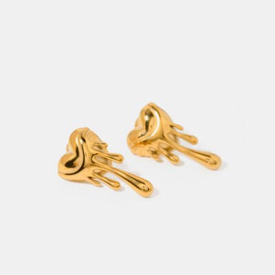 Heart Shape 18K Gold-Plated Dripping Trippy Earrings - Goth Cloth Co.101300228262516
