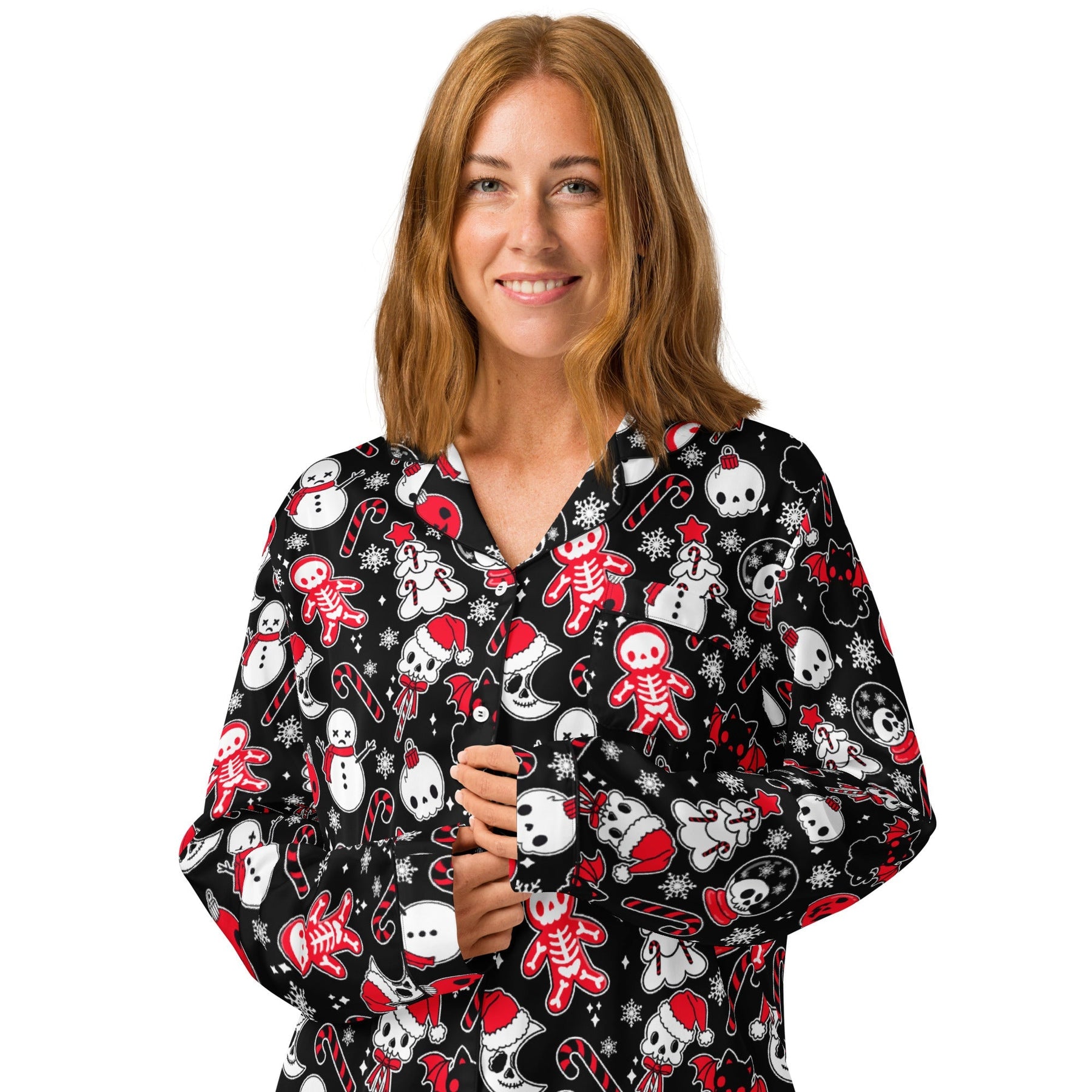 Helliday Cheer Silky Pajama Top (READY TO SHIP) - Goth Cloth Co.8120773_20992