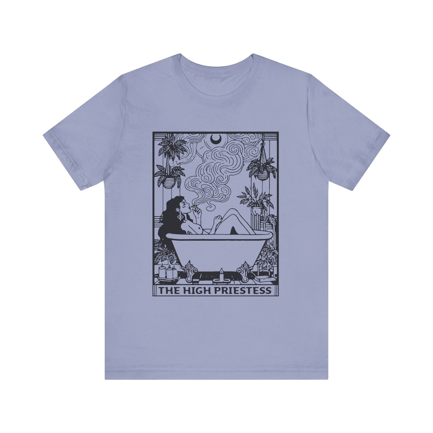 High Priestess Tarot Block Print Short Sleeve Tee - Goth Cloth Co.T - Shirt12387525703601266313