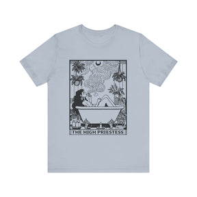 High Priestess Tarot Block Print Short Sleeve Tee - Goth Cloth Co.T - Shirt16037255055034796838