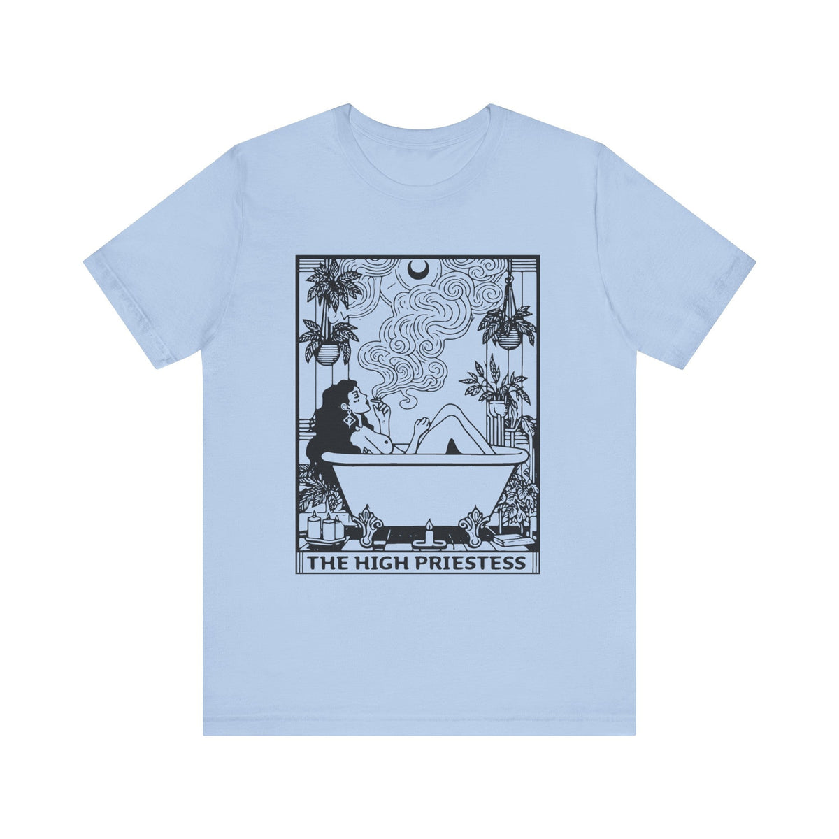 High Priestess Tarot Block Print Short Sleeve Tee - Goth Cloth Co.T - Shirt17367758751416163361