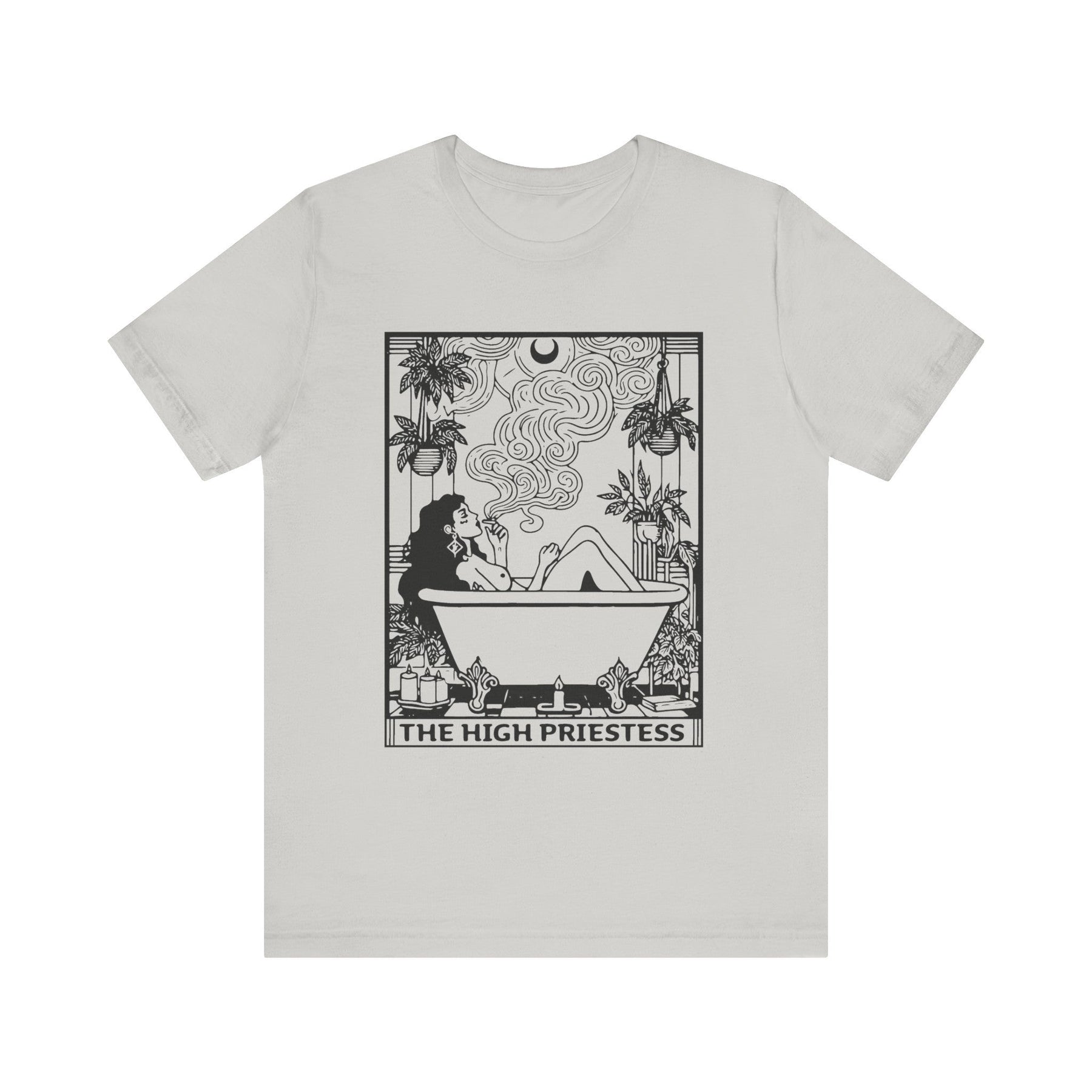 High Priestess Tarot Block Print Short Sleeve Tee - Goth Cloth Co.T - Shirt19253670463147069997
